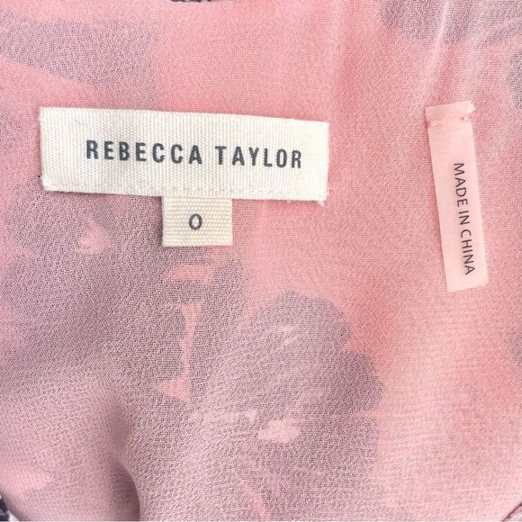 Rebecca Taylor Split Wood Rose Peplum Sleeveless Blouse - Picture 6 of 8